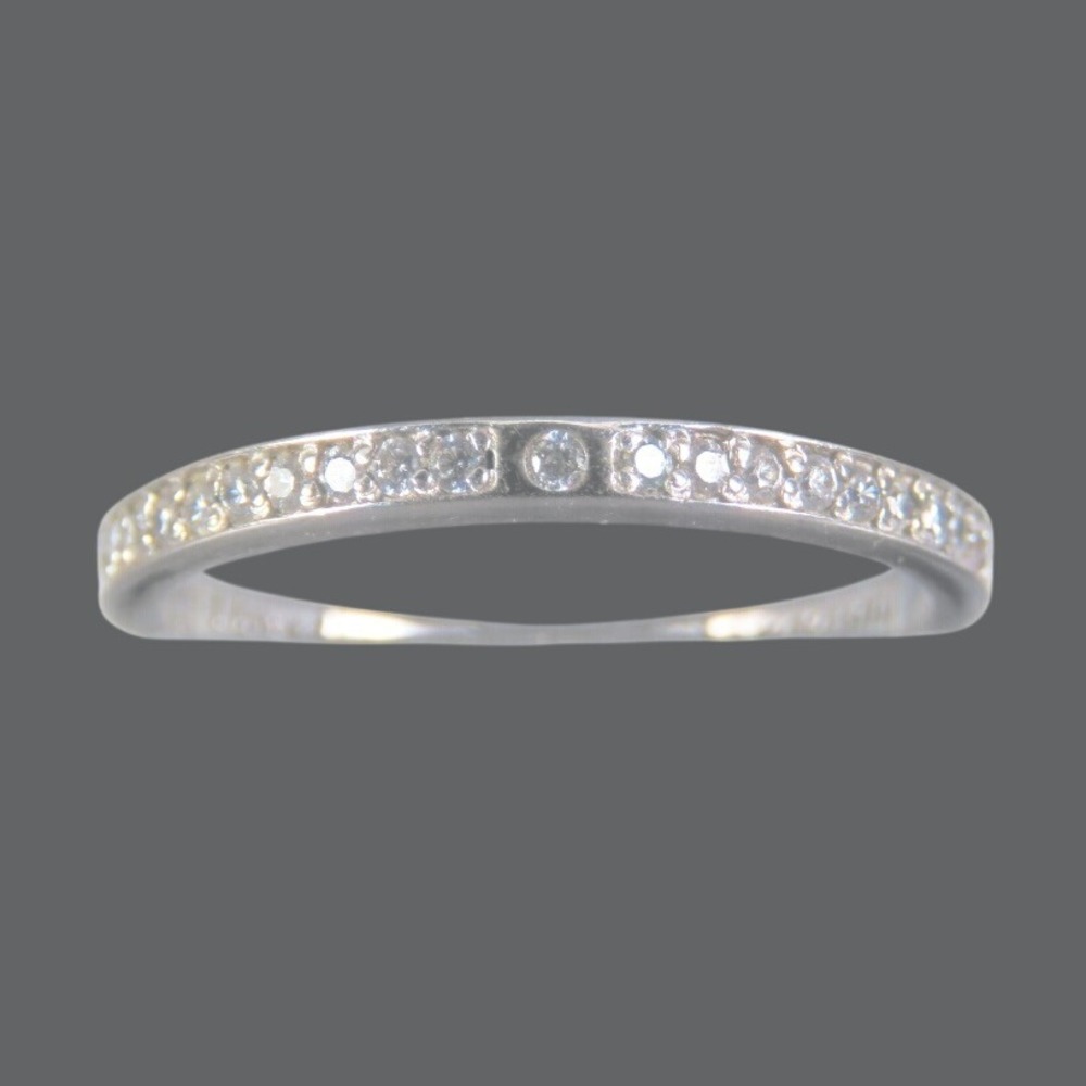 STERLING SILVER BAND RING I Loved You Then Love Still CLEAR CZ's ETERNITY size 7